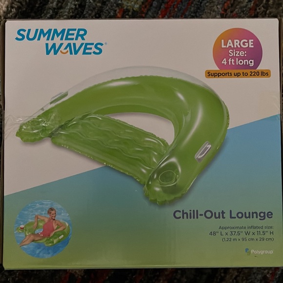 Summer waves chill-out Lounge. 4ft long supports up to 220lbs. Green in color - Picture 2 of 4